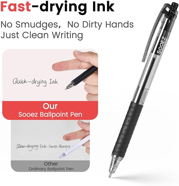 Sooez 40 Pack Bulk Pens Ballpoint, Smooth Writing Pens - Image 5