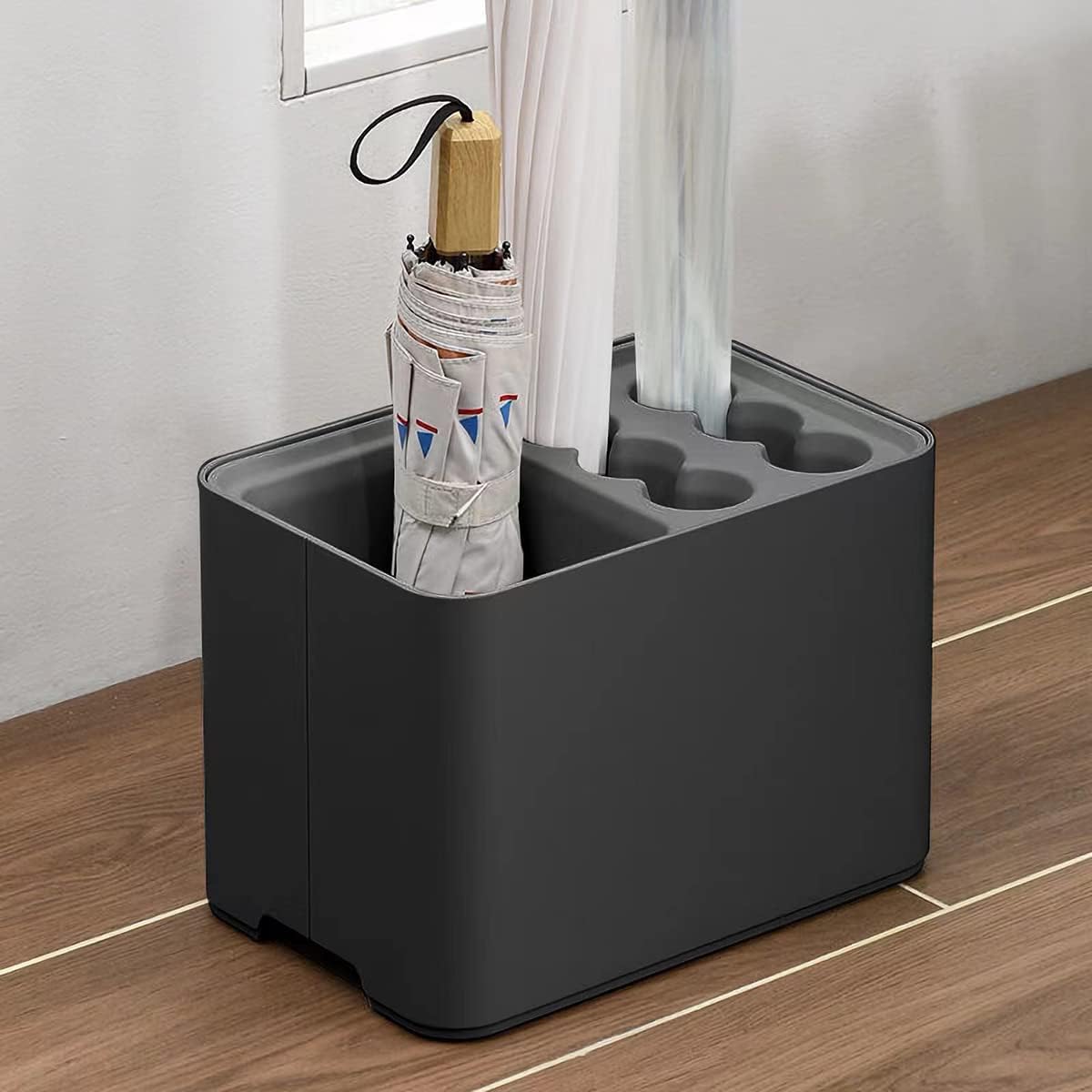 GeLive Umbrella Stand Rack Umbrella Holder with Drip Tray for Entryway Corner Space Saving Organizer Home Office Decor Stored 10 Umbrellas (Black)