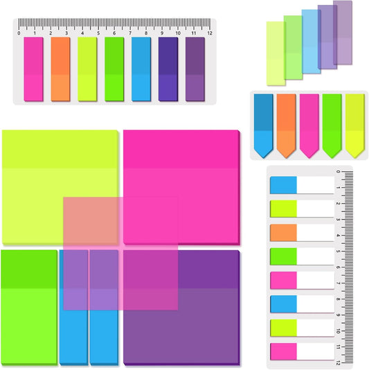 BAYTORY 700 Sheets Transparent Sticky Notes, Clear Bright Waterproof 3 x 3 inch See Through Memo Pad, Self-Adhesive Translucent Writable Index Tabs for Annotating Book, Office & School Study Supplies