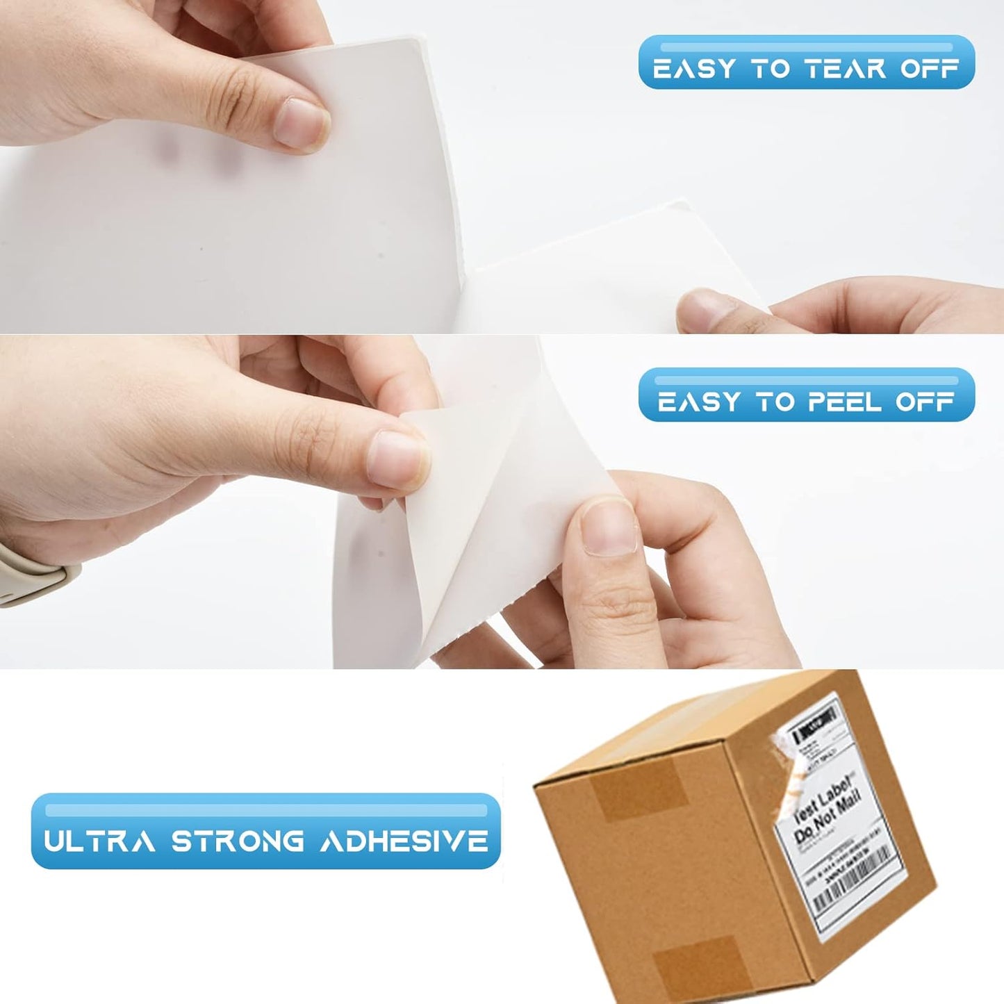 MFLABEL 100 Rolls 4x6 Direct Thermal Blank Shipping Labels for Thermal Printer Shipping Labels with Perforated