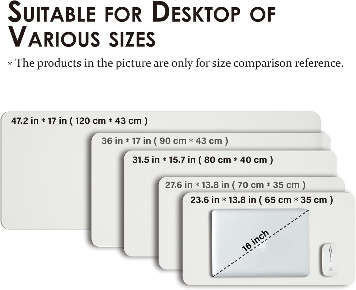 Leather Desk Mat - Non-Slip PU Desk Pad for Office and Home - Desk Organization and Accessories - Ideal for Large Mouse Pad and Desk Mats on Top of Desks (White,31.5"x 15.7")