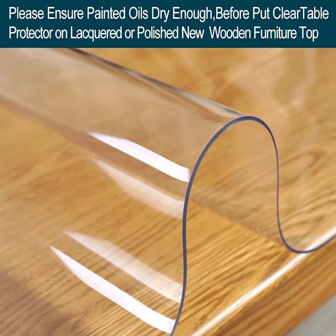 Square 28x28 inch 2 Sets Multisize 1.5mm Thick Clear PVC Table Cover Protector - Image 6