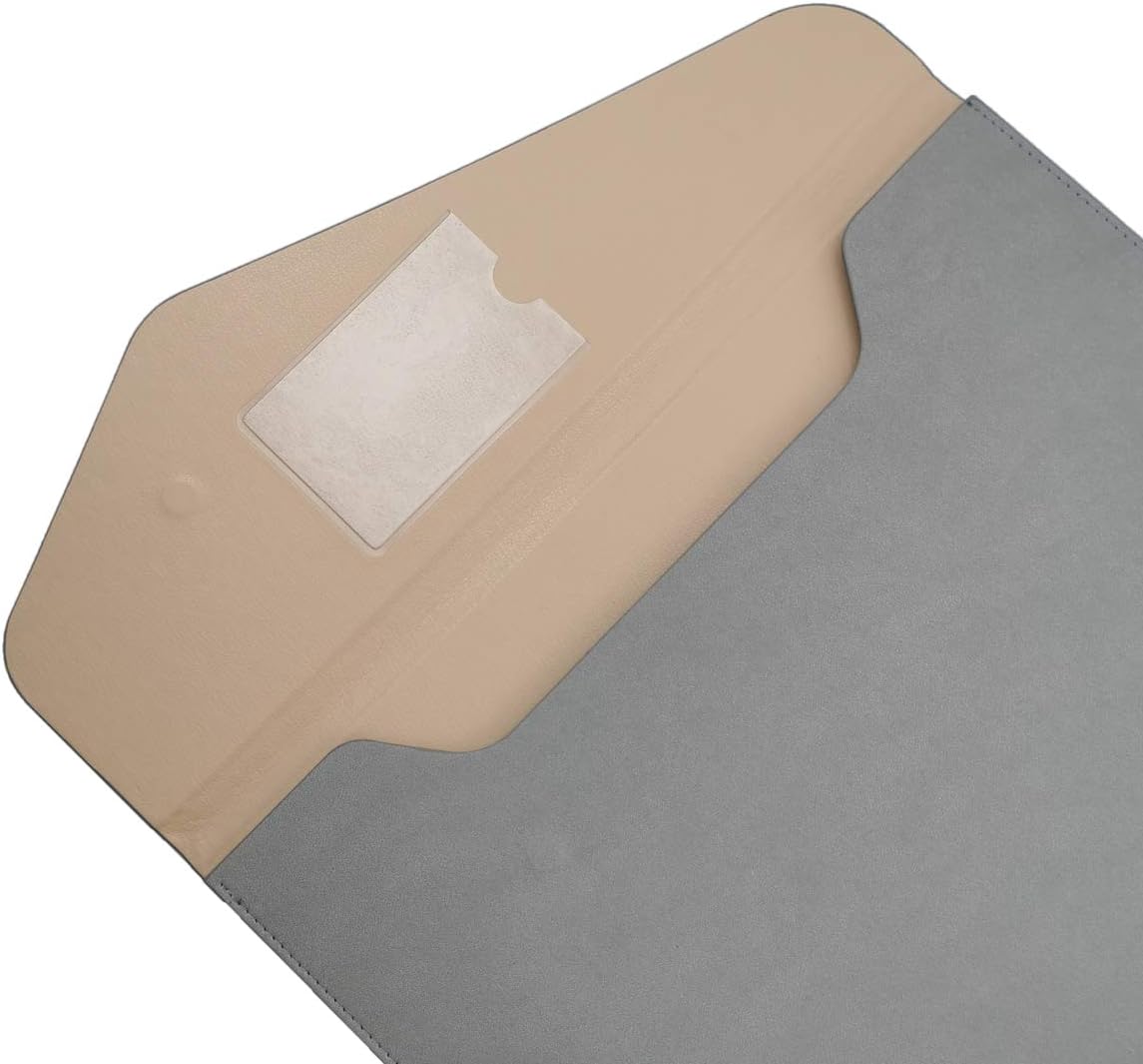 Enyuwlcm PU Leather A4 File Folder Document Holder Waterproof Portfolio Envelope Folder Case with Invisible Magnetic Closure Gray