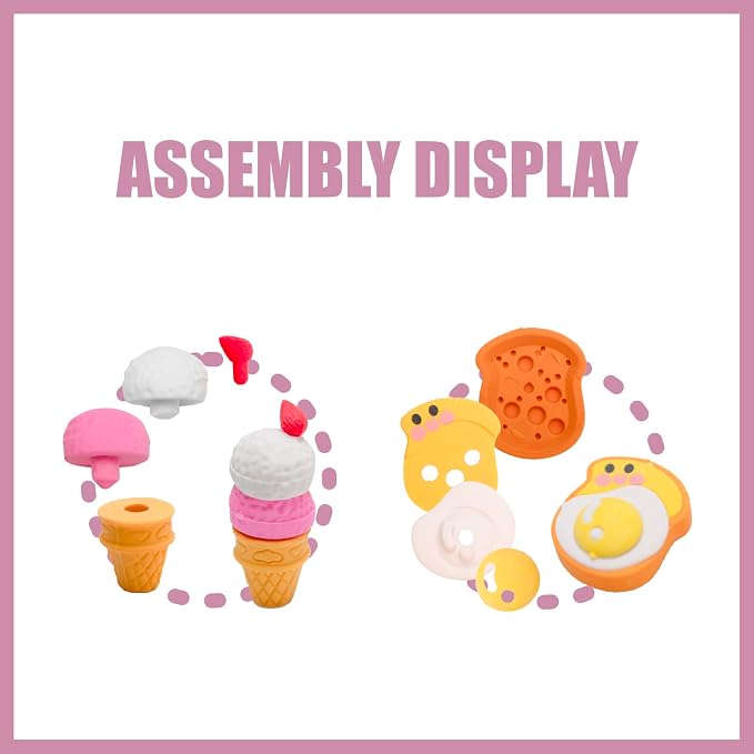 30Pcs 3D Food Erasers for Kids, All are Food Styles, Random Desktop Pets Toys - Image 3