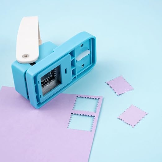 2Pcs Stamp Punches, 1x0.8 inch Rectangular Postage Stamp Shapes Puncher & 1" - Image 7