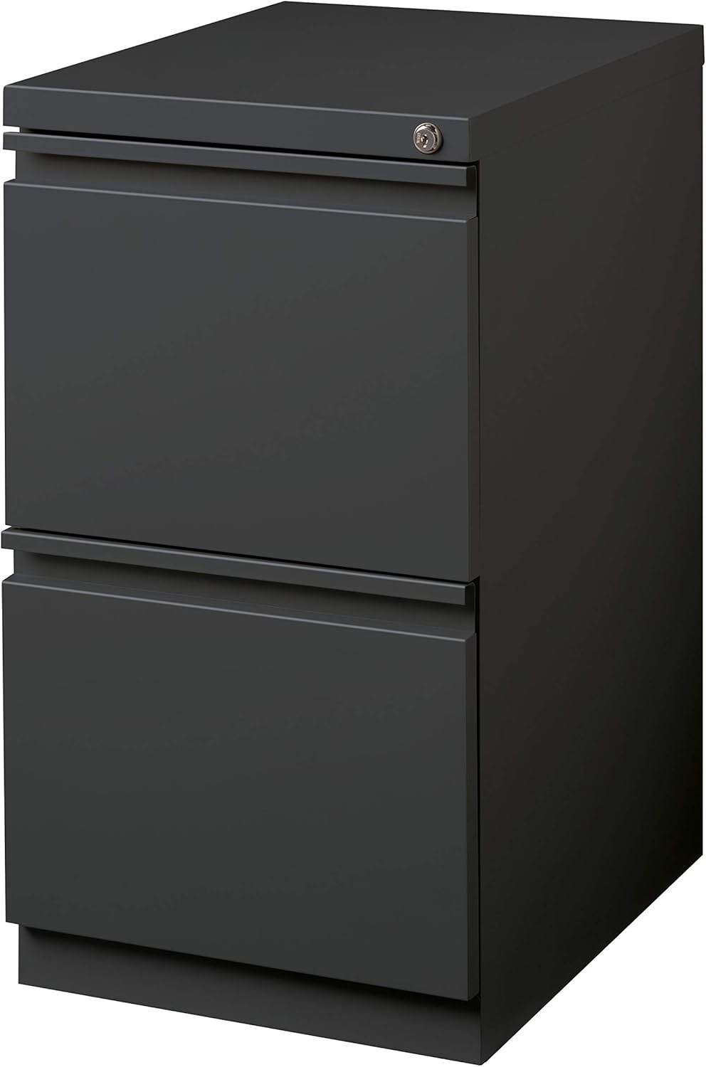 20 Inch Deep Metal 2 Drawer File with Full Pull, for Home and Office, Holds Letter Width Hanging Folders Mobile Pedestal, Charcoal