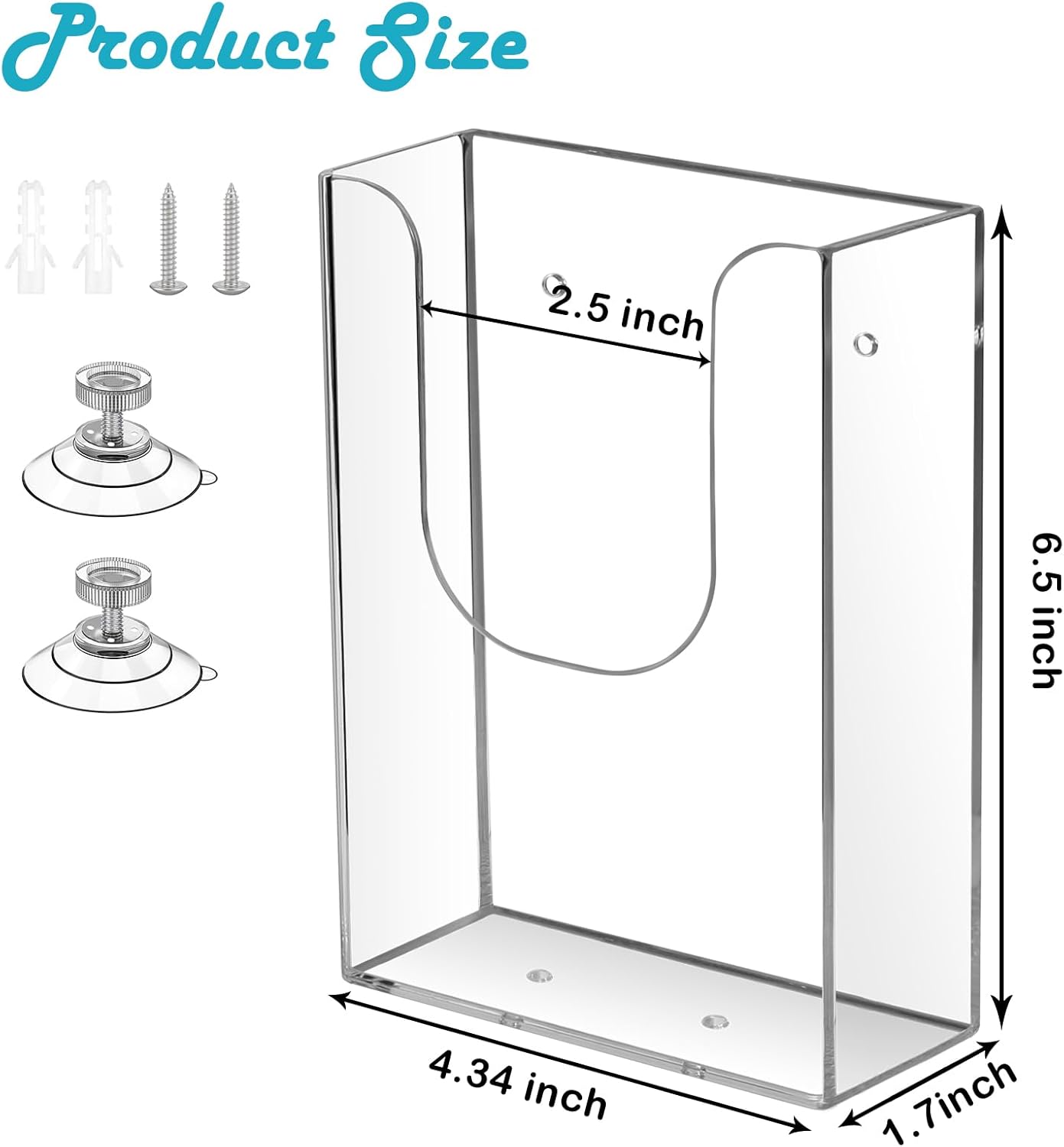 zavekia Brochure Holder, 4 x 6 Inches Brochure Holder Wall Mount Literature Holder Clear Flyer Holder Wall Mounted (2 pack)