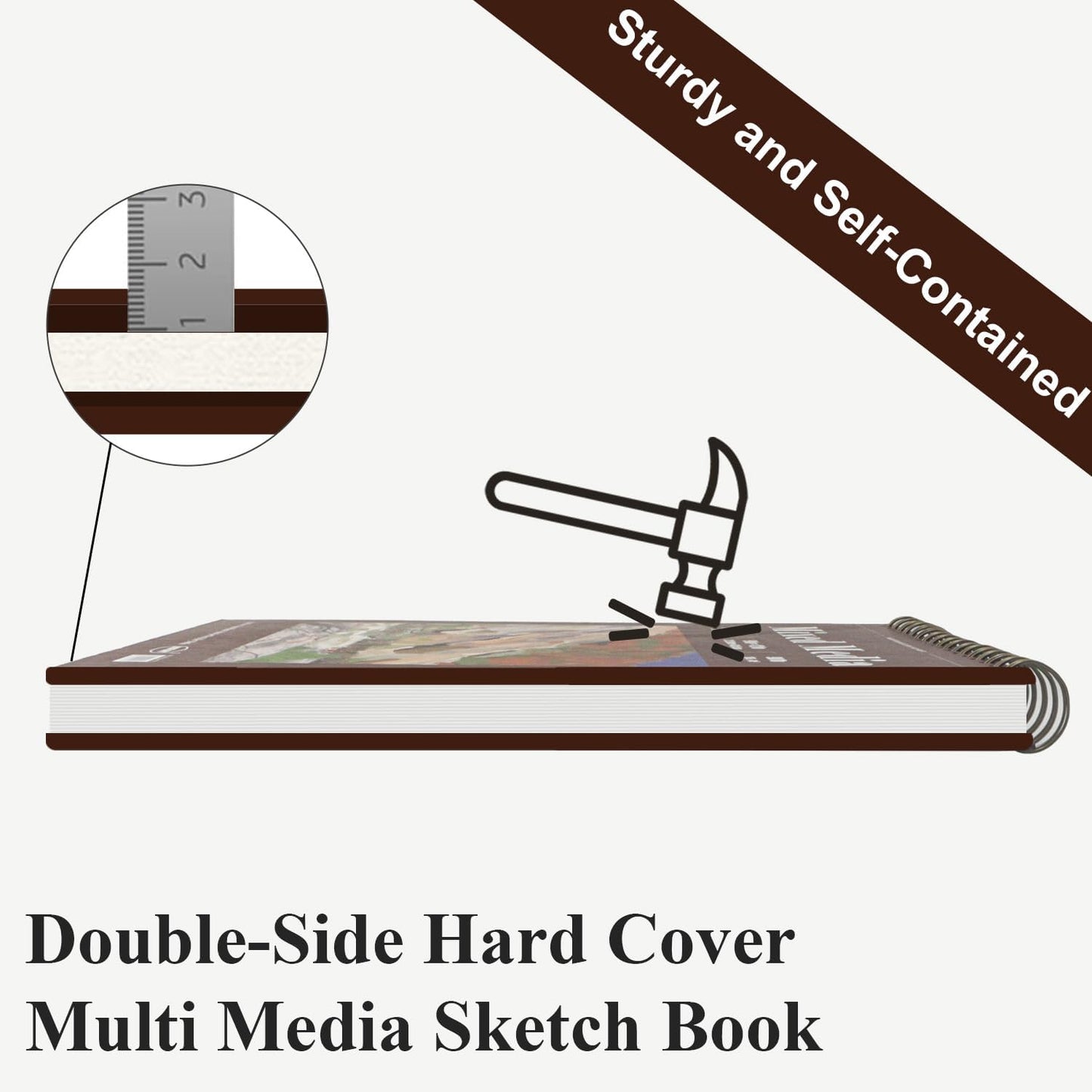 Mixed Media Sketchbook 9" x 12" - Multimedia Sketchbook Hardcover, Spiral Bound, 60 Sheets 98lb/160gsm Mixed Media Paper, Watercolor Sketchbooks for Artist Supplies, Painting, Drawing & Art Supplies.