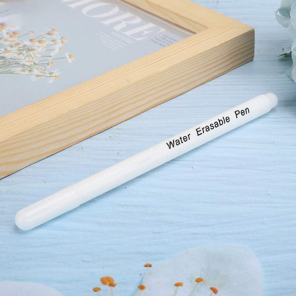 Water Erasable Fabric Marking Pens, White Single Head, Soluble Tailoring Tool for Sewing, Embroidery, DIY Crafts, 10 Pack