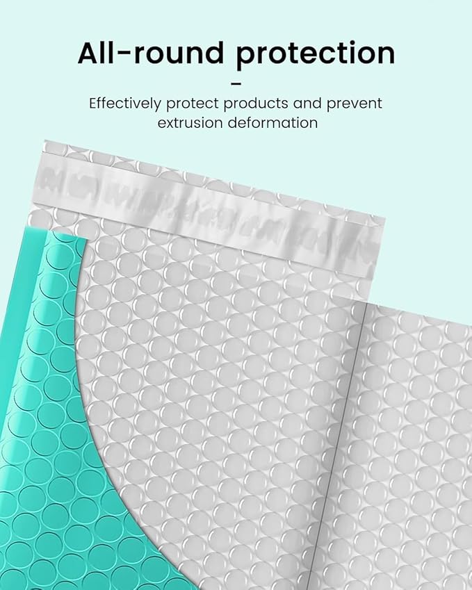 GSSUSA Teal Bubble Mailers 4x8 Inches 19200 Pack, Usable Size 4X7" Bubble - Image 4