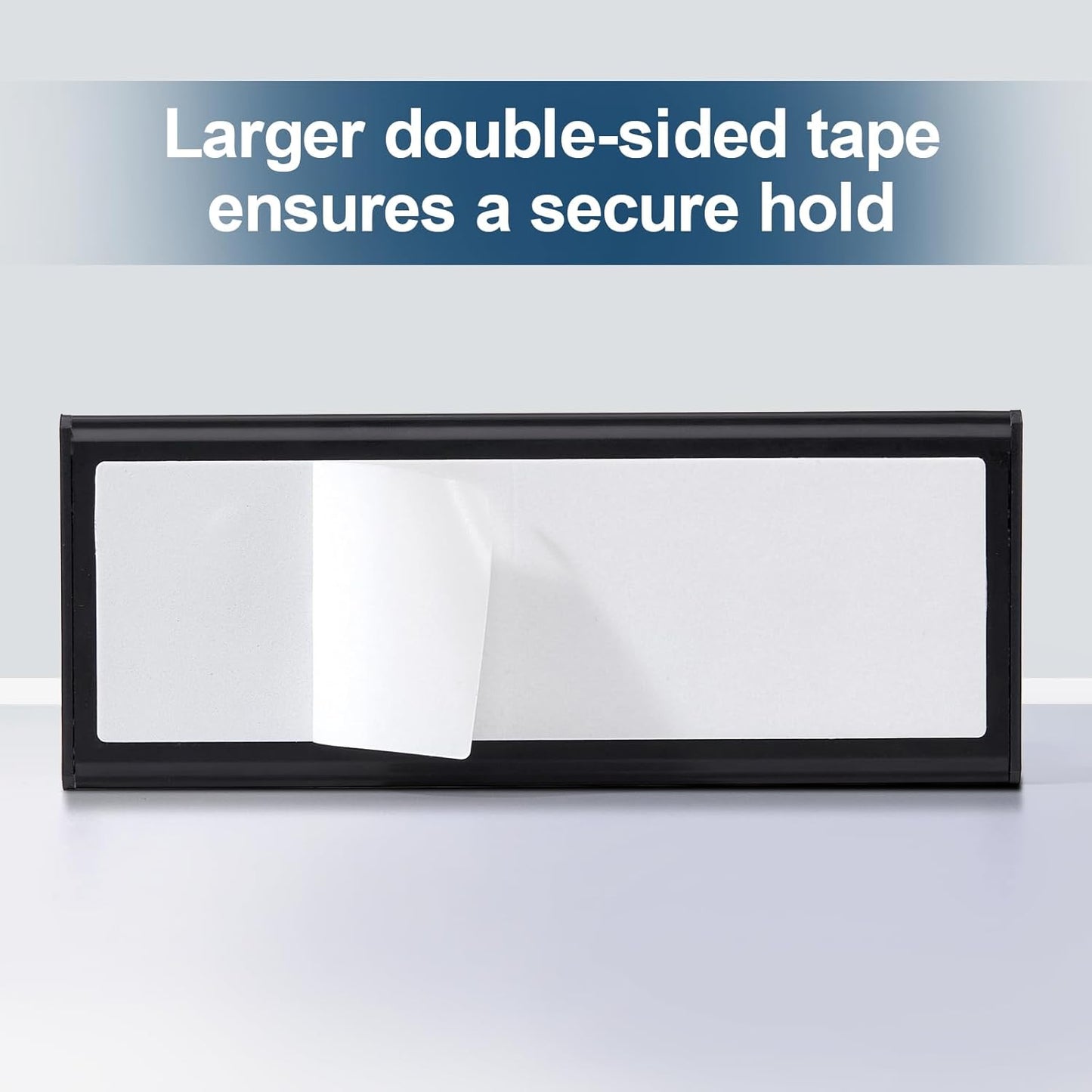 6 Pcs Office Door Signs - 8" x 3" Curved Name Plate Holders for Office, Wall-Mount Door Signs with Plastic Film and Adhesive Tape (Silver)