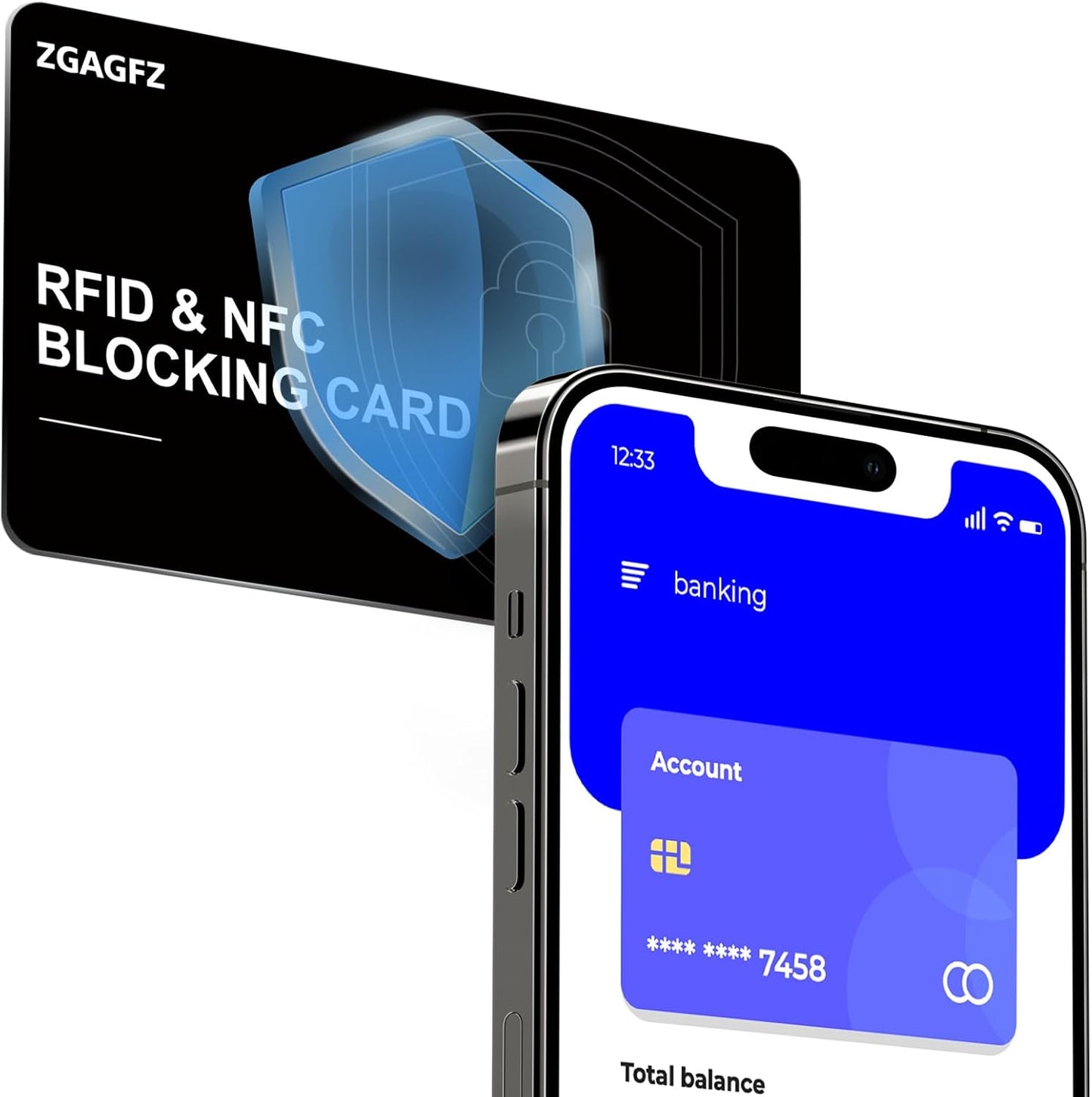6 Pack RFID Blocking Card, NFC Debit Credit Card Passport Protector, Entire Wallet Protection Blocker Set for Men & Women, Smart Slim Design Perfectly fits in Wallet and Purse-Black (6)
