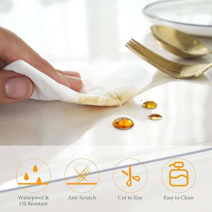 Deep Dream 1.5mm Clear Desk Cover Protector, 12×40 Inch Clear Desk Cover - Image 3