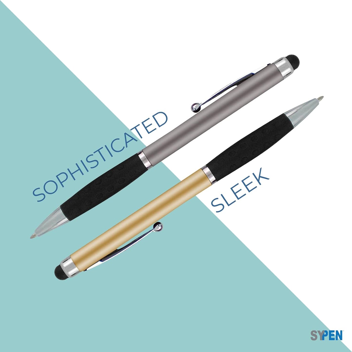 Personalized Pens With your Custom Logo or Text-600 Pack Bulk-for Businesses, Parties, and Events, 2 in 1 Ballpoint Pen & Stylus for Touchscreen Devices, Light Assorted Barrels, Black Ink
