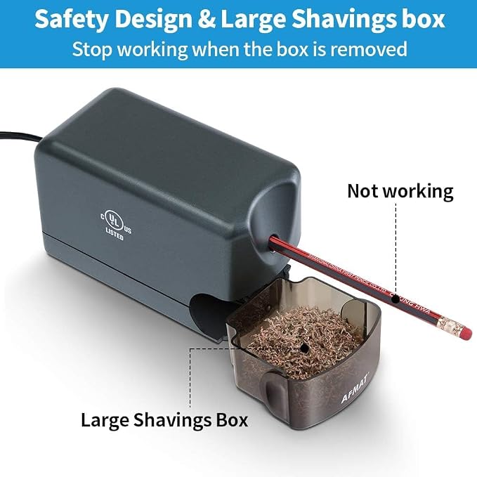 AFMAT 2 Pack Electric Pencil Sharpener, Heavy Duty Pencil Sharpener - Image 6