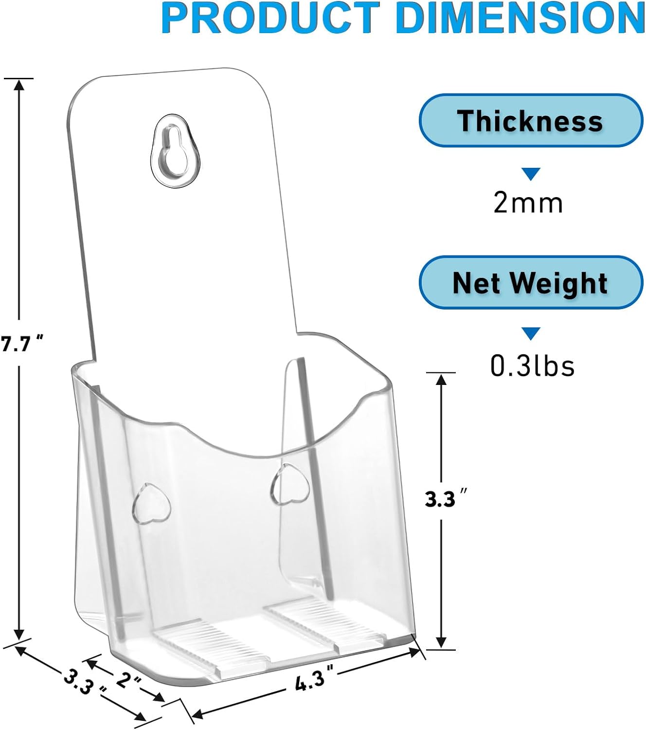 Acrylic Brochure Holder 4x9 Inches Slant Back Design, Clear Display Stand, Plastic Table Stand Sign Holder,Pamphlet Holder Flyer Holder, Acrylic Display Stand, Acrylic Table Signs Plastic Paper Holder for Office, Home, Store, 2 Pack