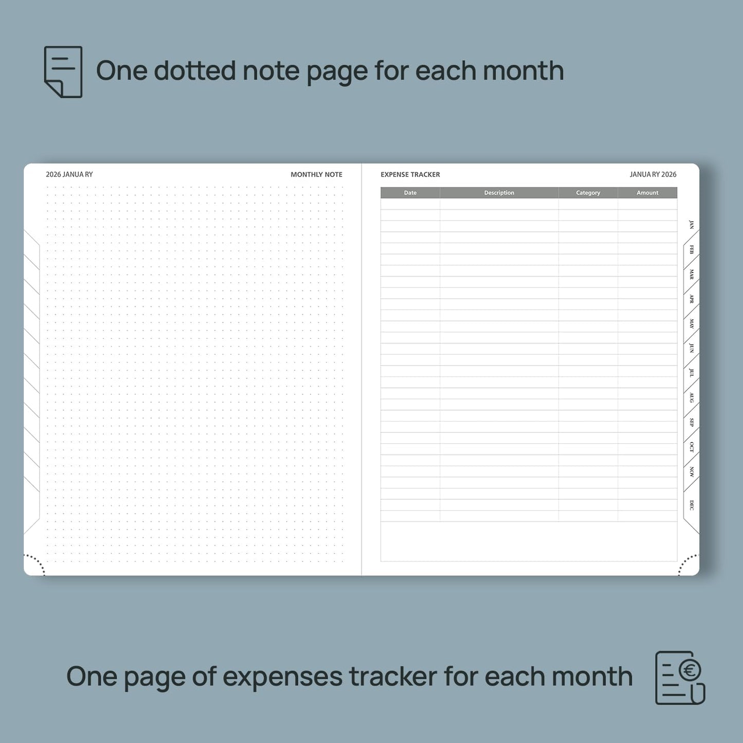 POPRUN Monthly Planner 2026-2027 (Large- 8.5" x 10.5" Soft Cover), 18-Month Calendar Book (Jan.2026 - Jun. 2027), Calendar Planner with Monthly Tabs & Pocket, 100 GSM Paper - Burgundy