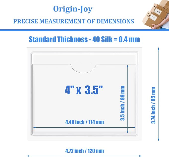 Origin-Joy 50 PCS Self-Adhesive Index Label Pockets - Image 2