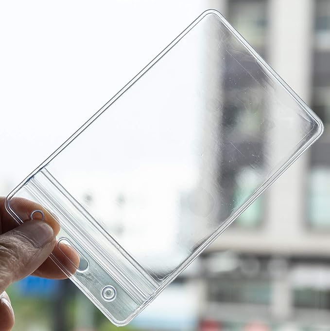 10 Pcs Vertical ID Badge Holders Sealable Waterproof Clear Plastic Holder - Image 3