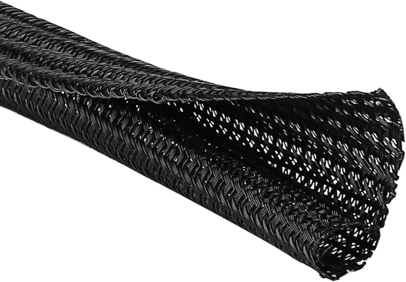 10ft *2pcs - 1/2 inch Cord Protector Wire Loom Tubing Cable Sleeve Split Sleeving for USB Cable Power Cord Audio Video Cable – Protect Cat from Chewing Cords - White(White, 10ft-1/2inch)