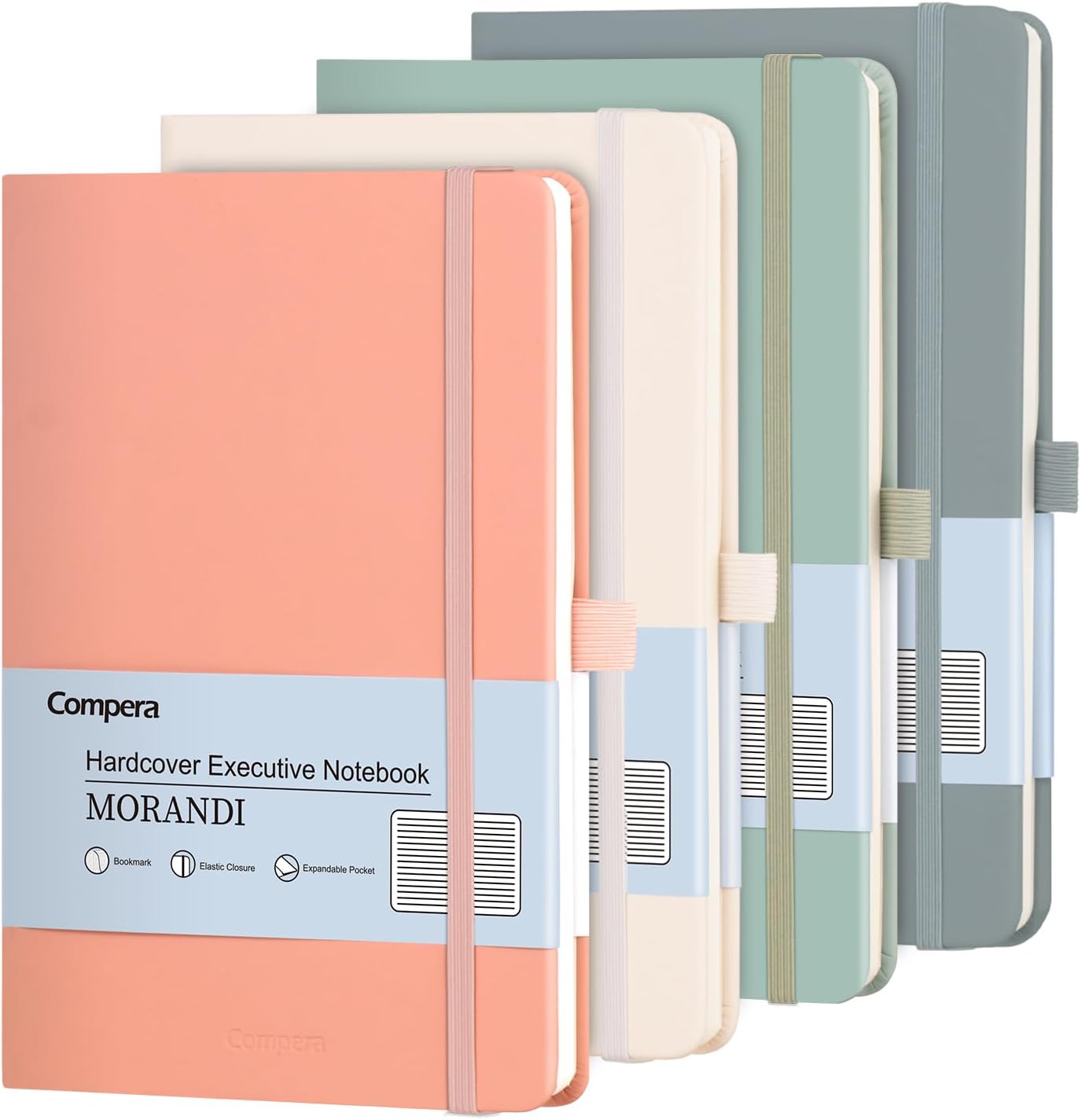 Comix 4 Pack Lined Journal Notebooks for Women, 176 Pages, 5.5 x 8.3, Hardcover, Morandi, 100gsm Paper, A5 Journaling Notebooks, Perfect for Work School Home