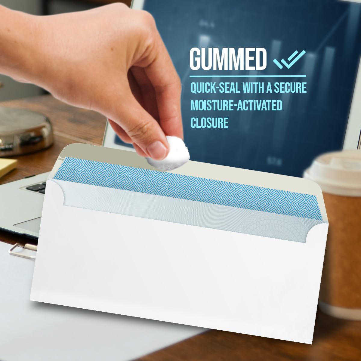 Compuchecks Double Window Envelopes - Gummed, Security Business Mailing Check Envelopes - Tamper Evident, Security Tint - 2500 Count – Guaranteed to fit QuickBooks Checks
