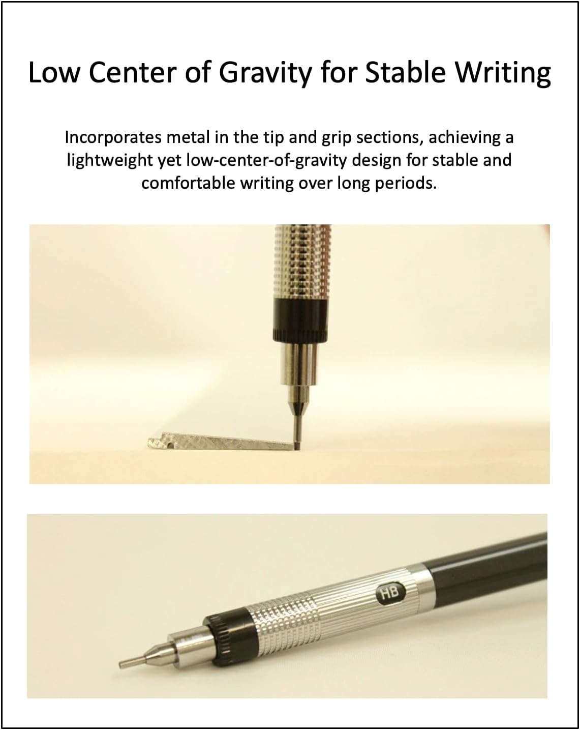 Graphlet Mechanical Drafting Pencil + Ain HB/B/2B leads, original Black slim pen case (5 sizes)