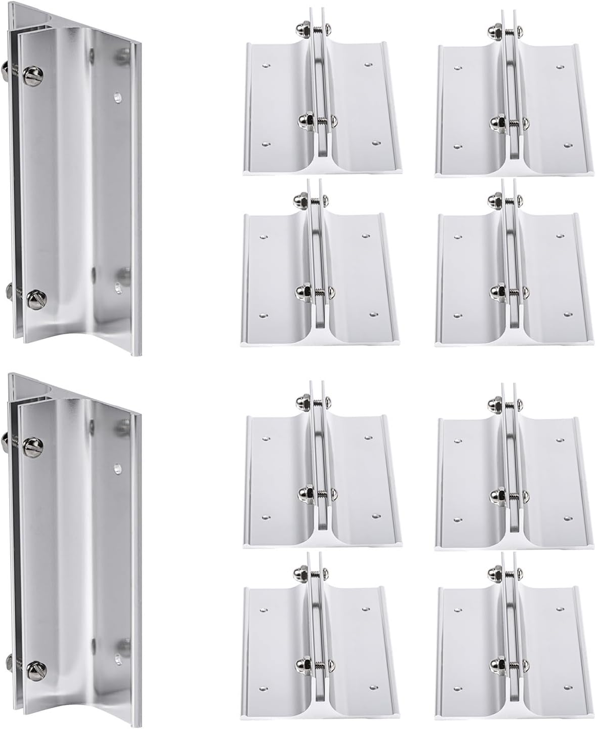 Aluminum Corridor Sign Holder, 10 Pack Direct Sign Mount Bracket, Design for Restroom, Conference Room Classic Silver Signs - 5" Length, 1/8" Substrate - Easy to Install