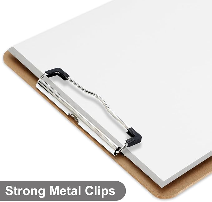 Wood Clipboards Set of 2, Letter Size Hardboard Clip Board 8.5x11 | A4 Standard - Image 3