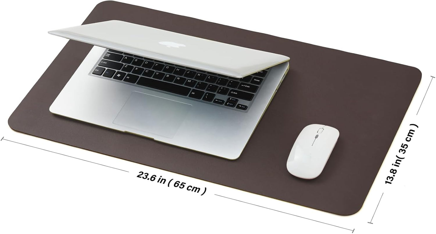 Cork Desk Mat - Small Dual-Sided Desk Pad for Office and Home - Desk Organization and Accessories - Ideal for Large Mouse Pad and Small Desk Mats on Top of Desks(Coffee,23.6"x 13.8")
