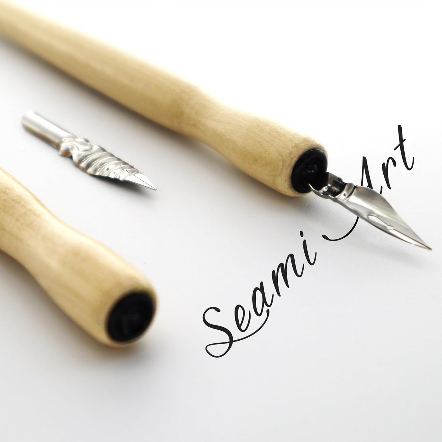 Cunyuer Dip Pen Nib Holder, 5PCS Sandalwood Professional Nib Holder for Cartoon Calligraphy Painting Writing (Wood Color)