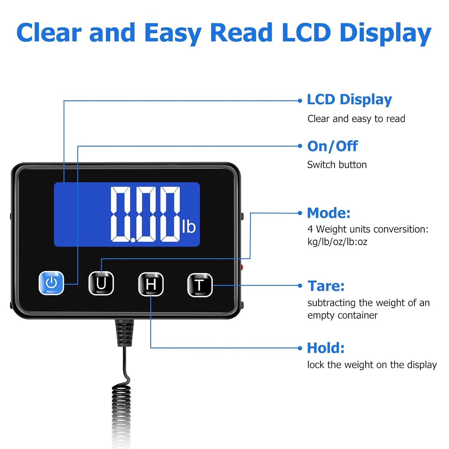 Shipping Scale, 440 lbs/0.35oz High Accurate Digital Postal Scale with Hold/Tare Function, Shipping Scale for Small Business, Packages, Luggage, Home Use, Battery & Charging Cable Include