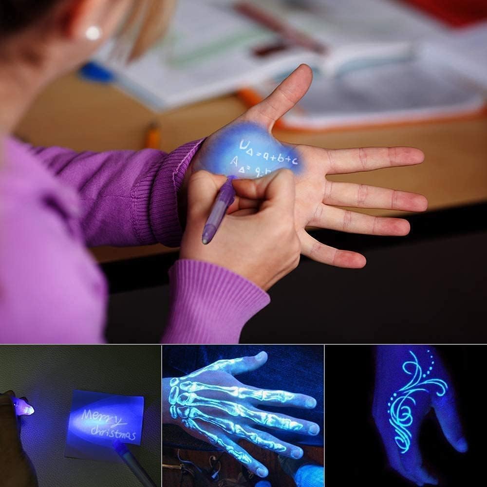 36PCS Invisible Ink Pens with UV Light, Spy Pens with Animal Cards & Goodie Bags, Party Favors for Kids 8-12, Classroom Prizes, Stocking Stuffers