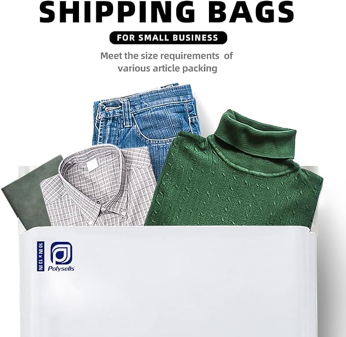 POLYSELLS 2000 pcs 10x13 Inches White x Silver Poly Mailers Shipping Envelopes - Image 3