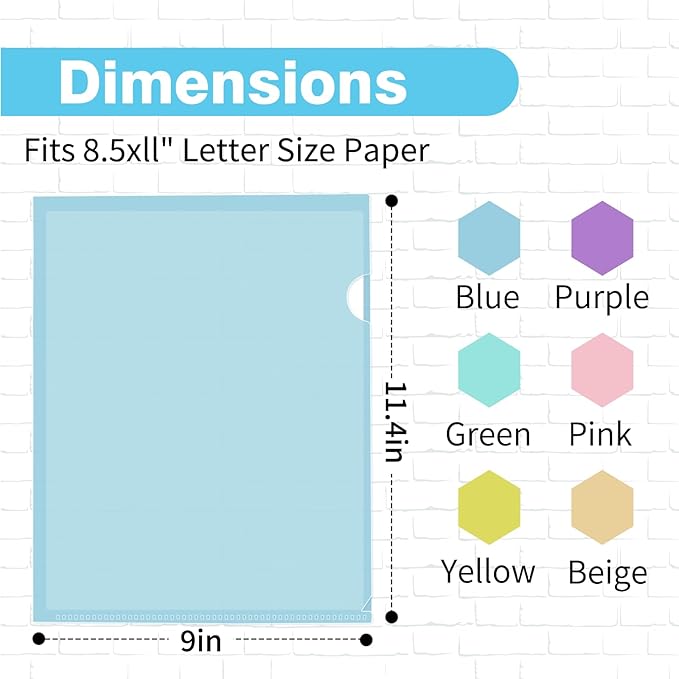 Plastic File Folders, Letter Size Clear Project Sleeves - Image 2