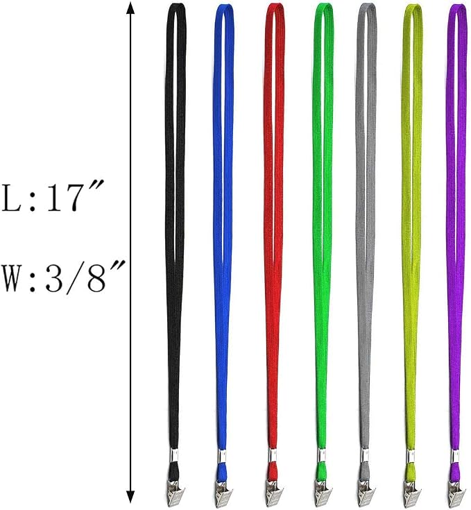 Bird Fiy 50 Pcs Cotton Lanyards Bulldog Clip 32-inch Flat Braid Neck Lanyard - Image 2