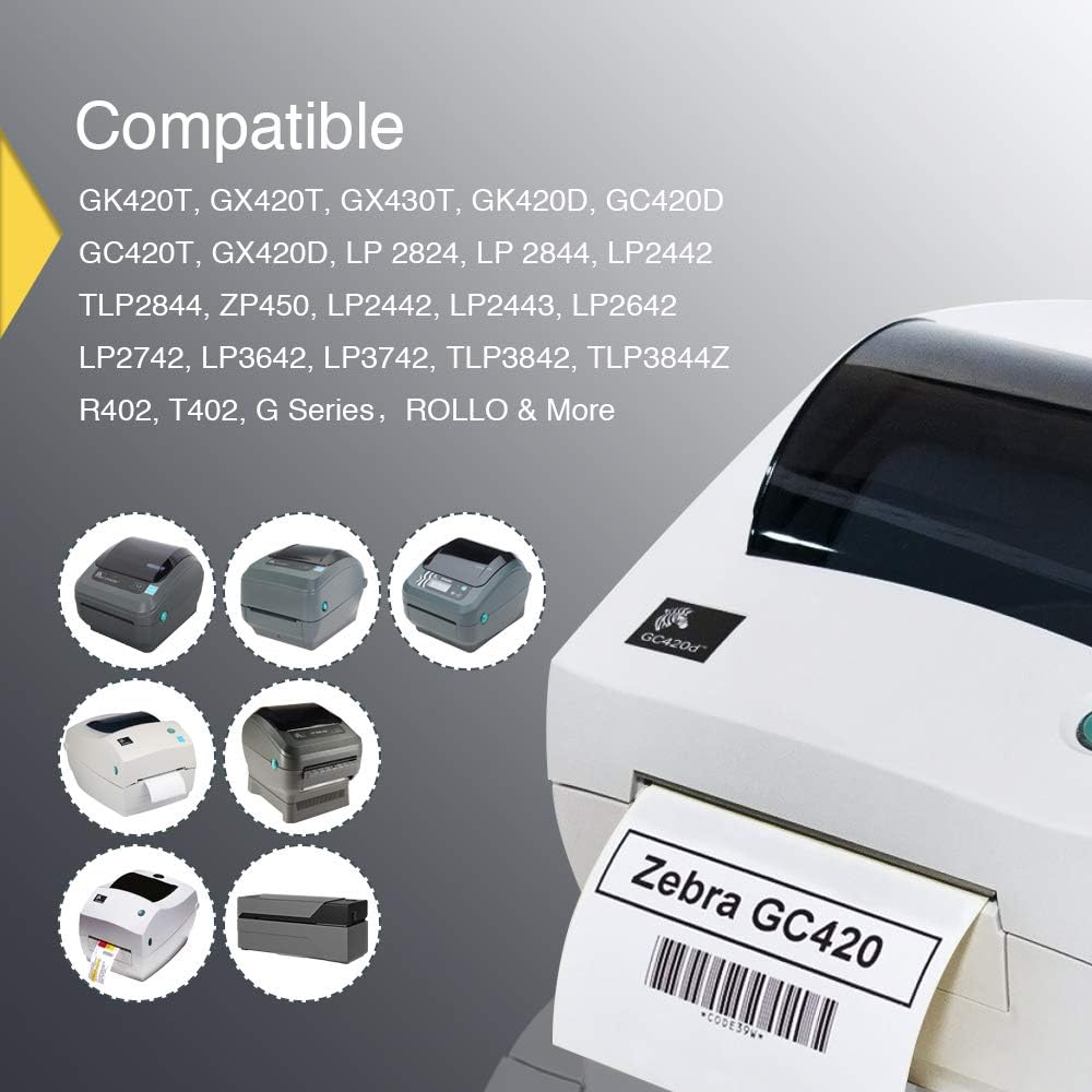 BETCKEY - 2.25" x 4" (57 mm x 102 mm) Multipurpose & Shipping Labels Compatible with Zebra & Rollo Label Printer,Premium Adhesive & Perforated [6 Rolls, 2100 Labels]