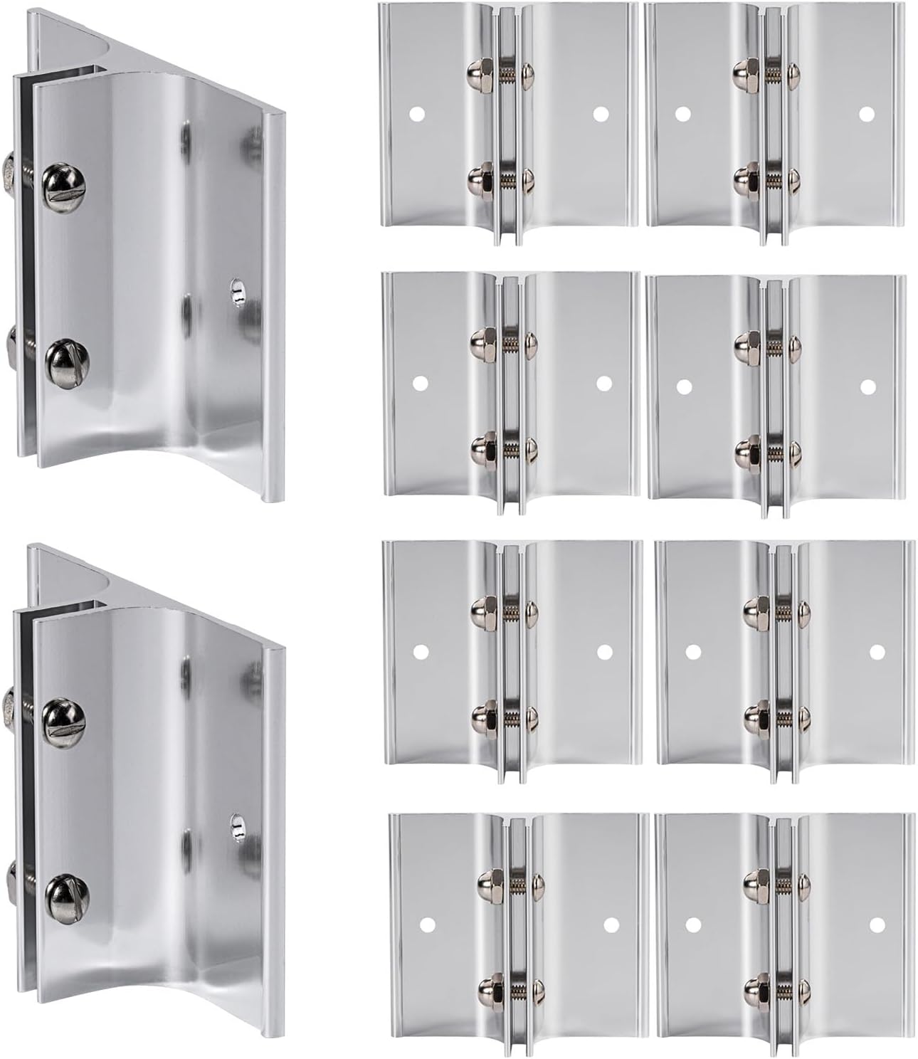 Aluminum Corridor Sign Holder, 10 Pack Direct Sign Mount Bracket, Design for Restroom, Conference Room Classic Silver Signs - 3" Length, 1/8" Substrate - Easy to Install