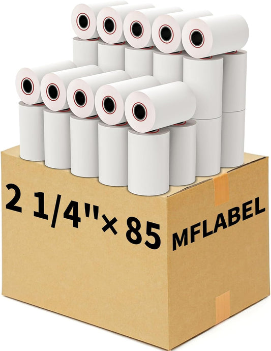 MFLABEL® 2000 Rolls 2 1/4" x 85' Thermal Paper Cash Register POS Receipt Paper