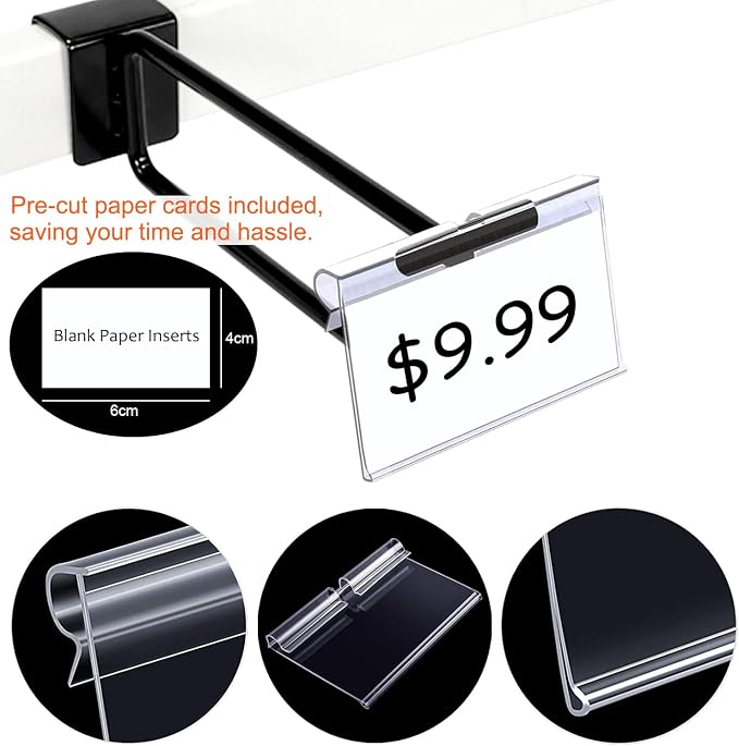 120PCS Basket Bin Labels Clip On, ChanQnTon Clear Plastic Label Holders - Image 3