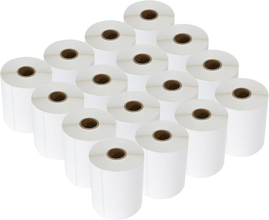 L LIKED 4000 Count 4" x 6" Direct Blank Thermal Shipping Labels with 250 Labels/Roll - Compatible with Zebra 2844 ZP-450 ZP-500 ZP-505 (16 Rolls)