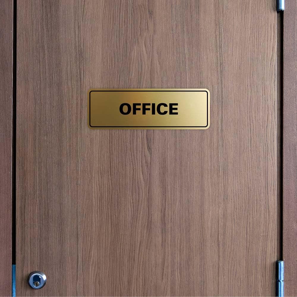 Signs ByLITA Standard Office Sign - Professional Business Signage - Easy to Install (Ivory/Dark Brown) - Medium 2 Pack