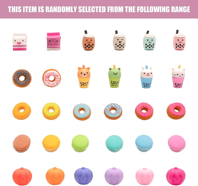 30Pcs 3D Food Erasers for Kids, All are Food Styles, Random Desktop Pets Toys - Image 7
