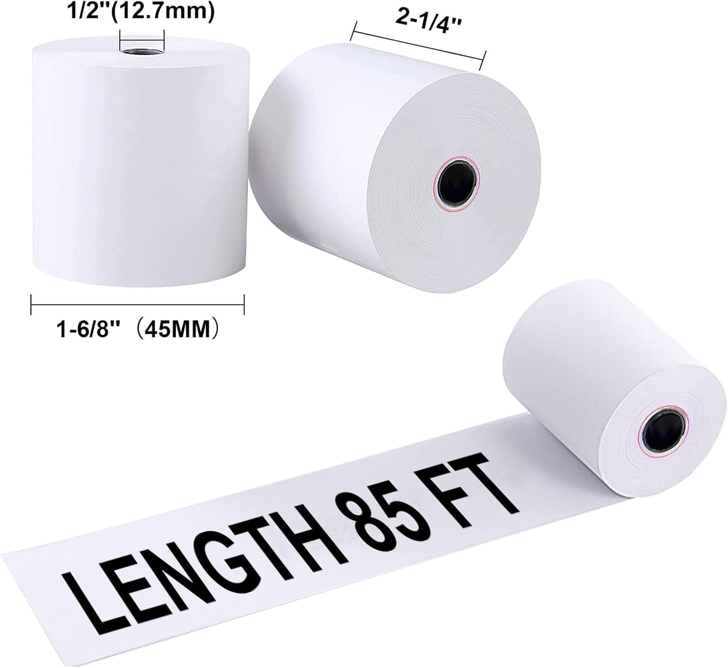 Jayard 2-1/4" X 85' Thermal Paper Rolls For Credit Card - Cash Register Rolls - Premium Register Tape Pos Thermal Printer Paper (500 Rolls)