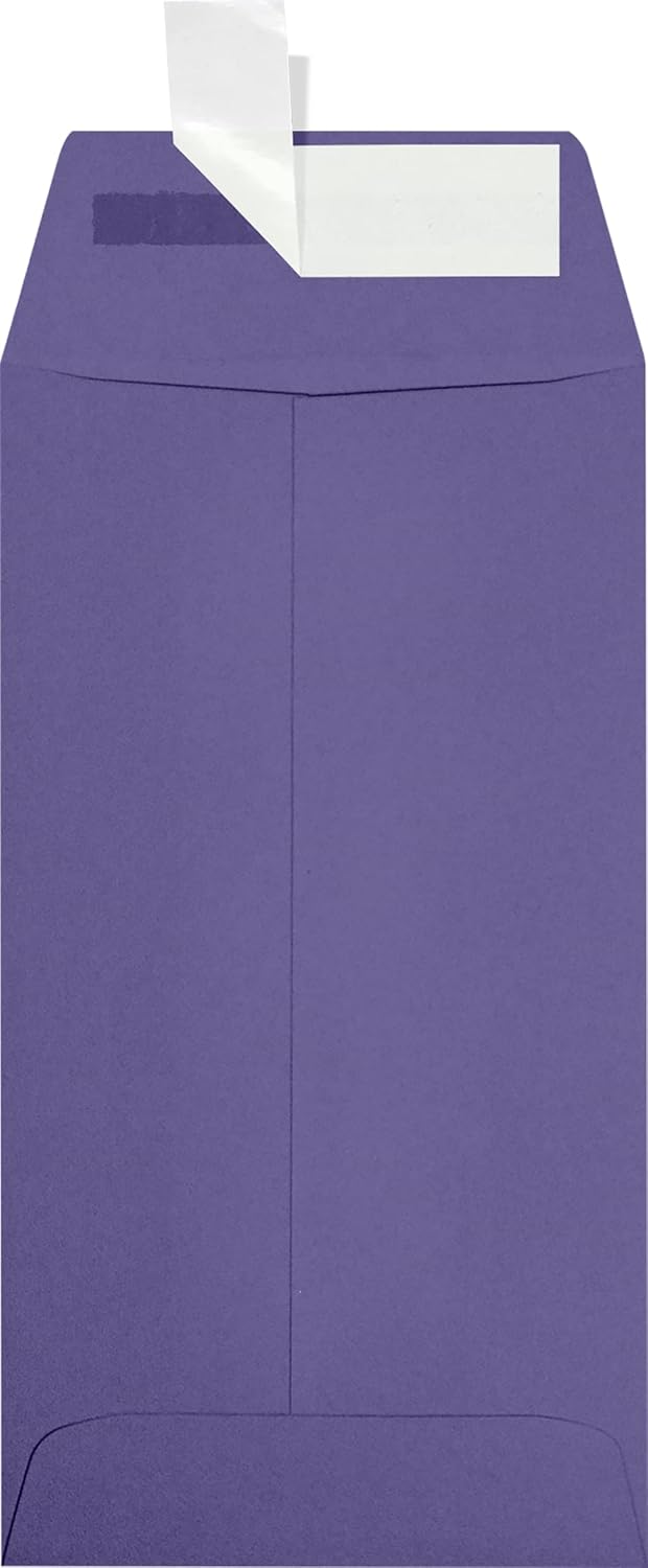 LUXPaper #7 Coin Envelopes | Peel & Press | 3 1/2" x 6 1/2" | Wisteria Purple | 80lb. Text | 250 Qty