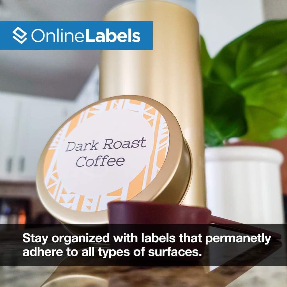 OnlineLabels 3" Round Labels – Removable Adhesive, White Matte – Great for Jar Lids, Product Labels, & More – for Inkjet & Laser Printers –Pack of 600, 100 Sheets OL2279WX
