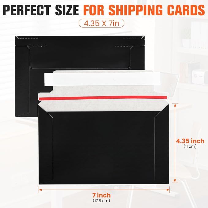60 Pack Black Rigid Mailers, Perfect Size Shipping Envelopes - Image 2