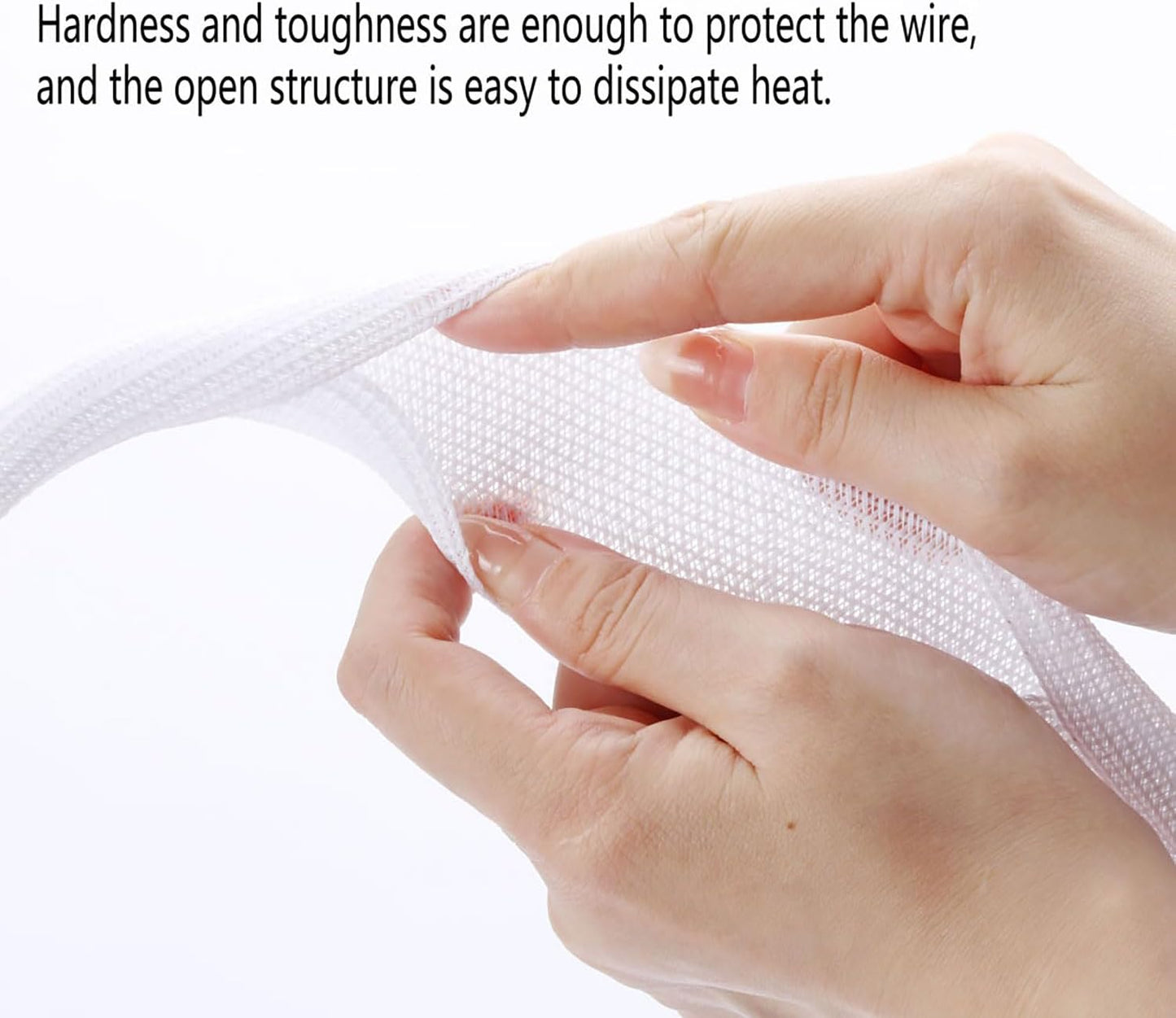 25ft 1 Inch White Cable Sleeve – Split Wire Loom Tubing Cord Protector – Flame Retardant Polyester Cable Cover for Desk, TV, PC Setup – Protects Cords from Pets & Organizes Wires