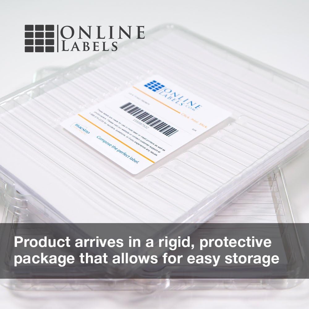4 x 3 Rectangle Mailing Labels - Permanent, White Matte - Shipping, Wine, Product - Pack of 60,000-10,000 Sheets - Inkjet/Laser Printers - Online Labels