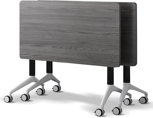 Conference Room Table with Flip-Top Design for Dynamic Meetings, Business Table Computer Desk with Heavy-Duty Frame,Foldable Seminar Meeting Tables for Home Office (2, B, 47.2IN)